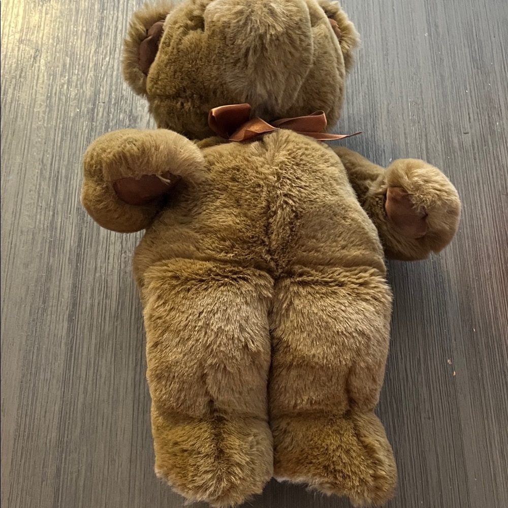 Brown Plush Teddy Bear with Bow
